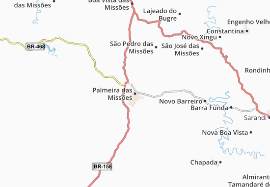 Karte Stadtplan Palmeira das Missões