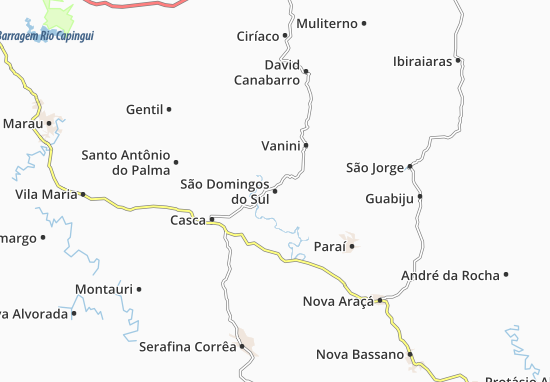 Karte Stadtplan São Domingos do Sul