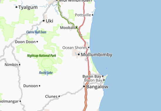 Karte Stadtplan Mullumbimby