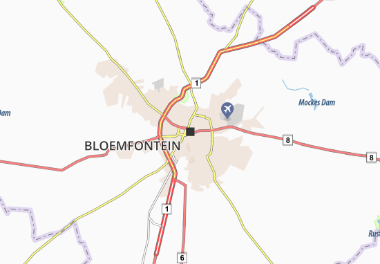 Mapa Bloemfontein