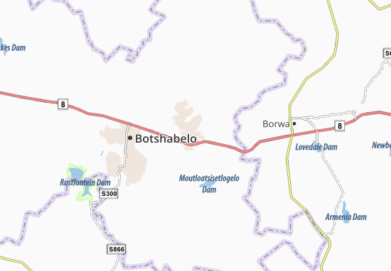 Mapa Thaba Nchu