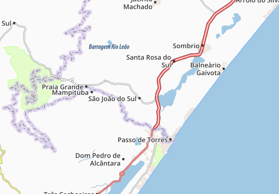 Karte Stadtplan São João do Sul