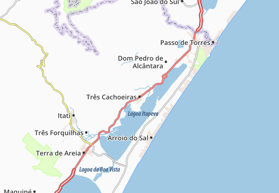 Karte Stadtplan Três Cachoeiras