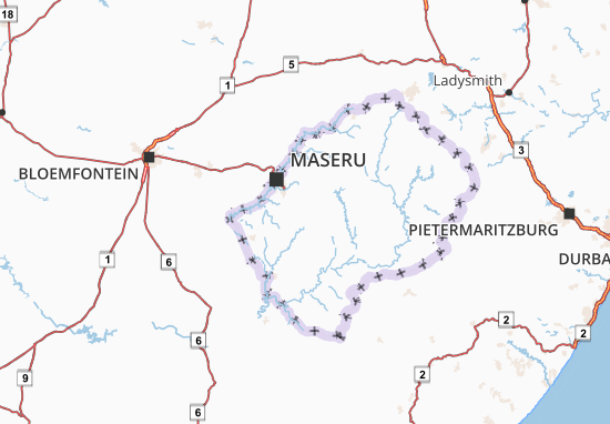 Kaart Plattegrond Maseru