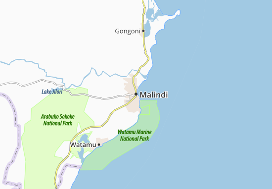 Kaart Plattegrond Malindi