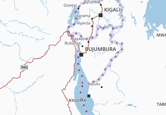 Kaart Plattegrond Bujumbura Rural