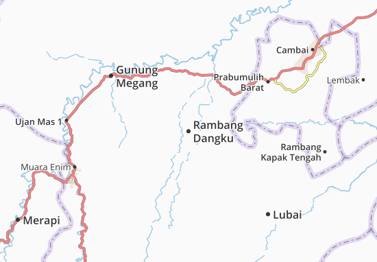 Kaart Plattegrond Rambang Dangku
