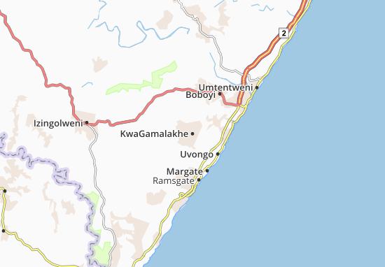 Mapa KwaGamalakhe