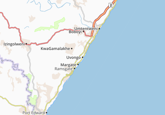 Kaart Plattegrond Uvongo