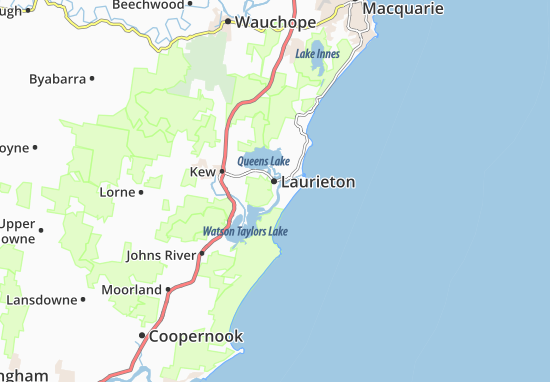 Kaart Plattegrond Laurieton