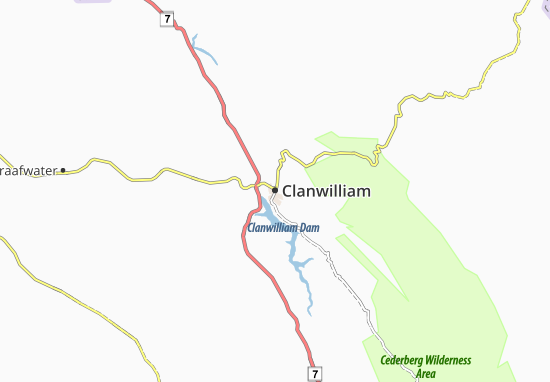 Karte Stadtplan Clanwilliam