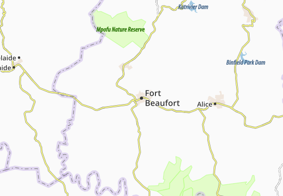 Kaart Plattegrond Fort Beaufort