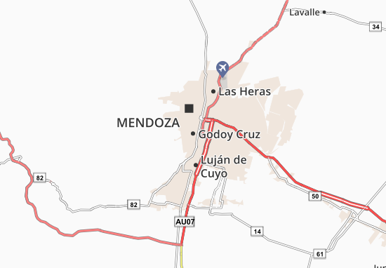 Michelin Landkarte Godoy Cruz Stadtplan Godoy Cruz Viamichelin