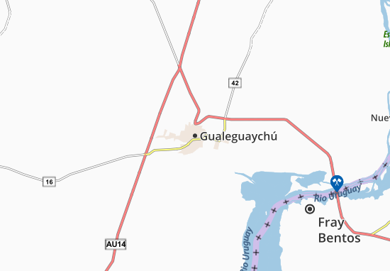 Kaart Plattegrond Gualeguaychú