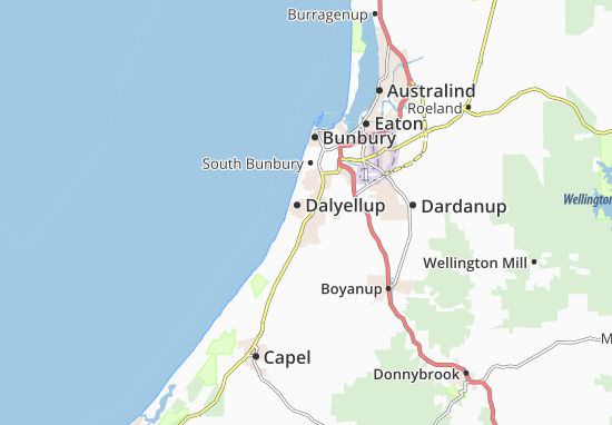 Mapa Dalyellup
