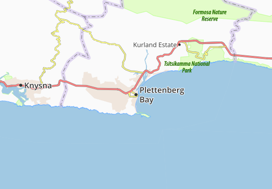 Mapa Plettenberg Bay