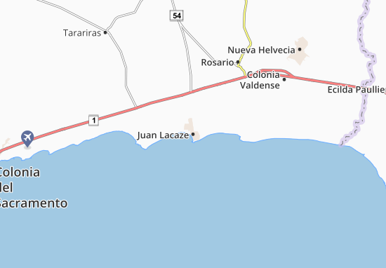 Karte Stadtplan Juan Lacaze
