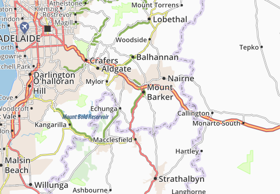 Karte Stadtplan Mount Barker