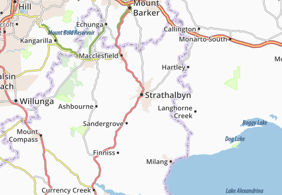 Kaart Plattegrond Strathalbyn