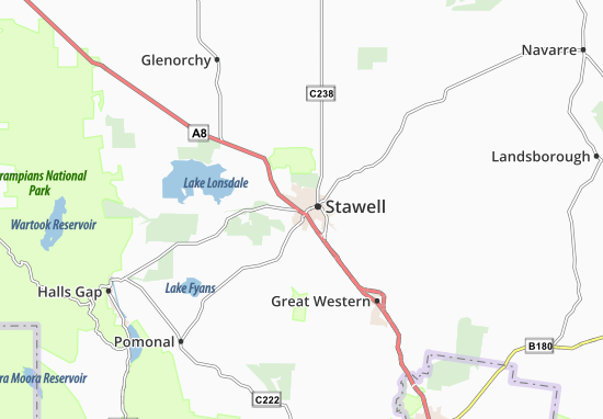 Karte Stadtplan Stawell