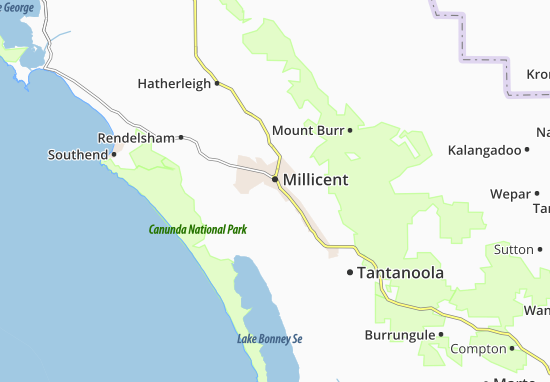 Mapa Millicent