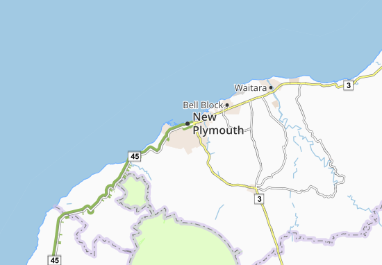 Kaart Plattegrond New Plymouth