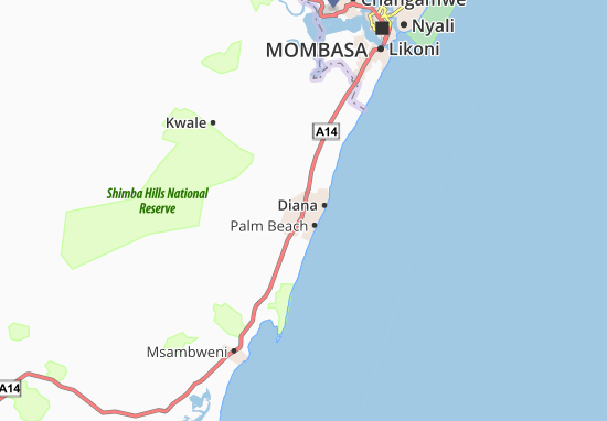Mapa Ukunda