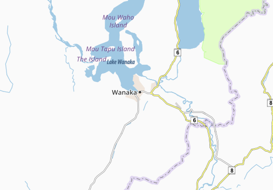 Karte Stadtplan Wanaka