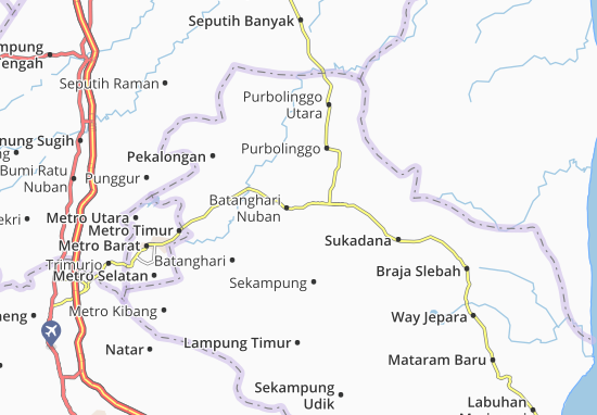Mapa Batanghari Nuban