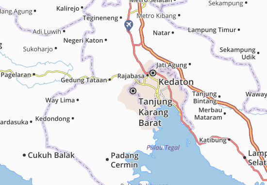 Karte Stadtplan Tanjung Karang Barat