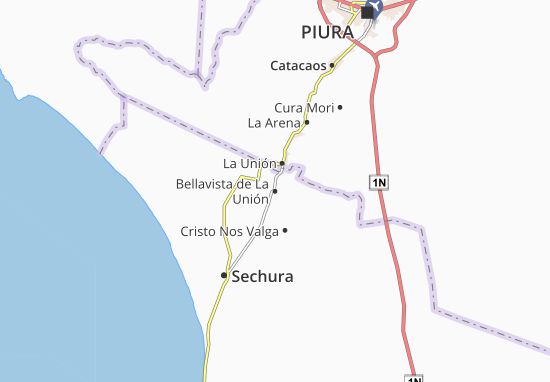 Karte Stadtplan Bellavista de La Unión