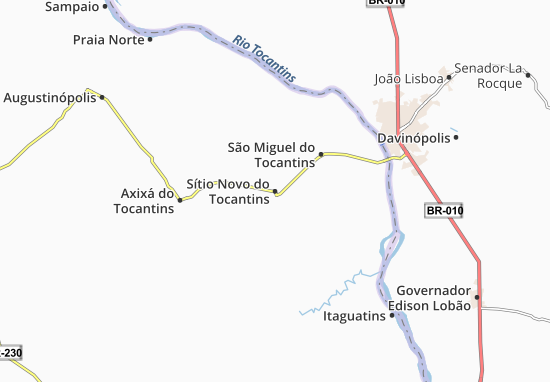 Karte Stadtplan Sítio Novo do Tocantins