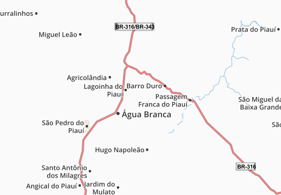 Olho d&#x27;Água do Piauí Map