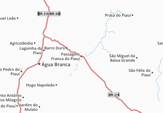 Mapa Passagem Franca do Piauí