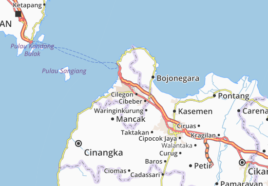 Mapa Cilegon-Kodya