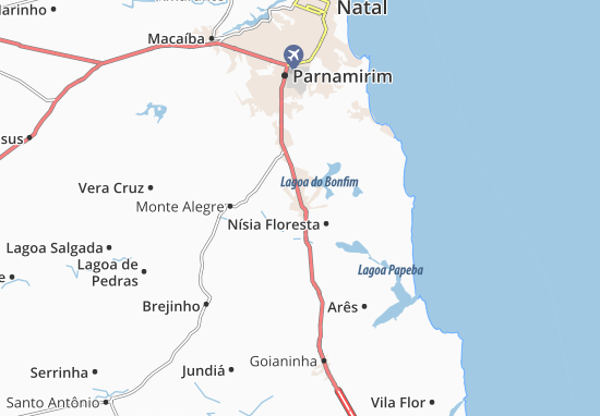 Karte Stadtplan São José de Mipibu