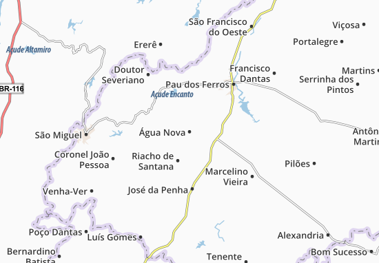 Karte Stadtplan Água Nova