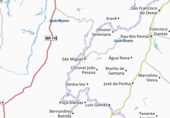 Karte Stadtplan São Miguel
