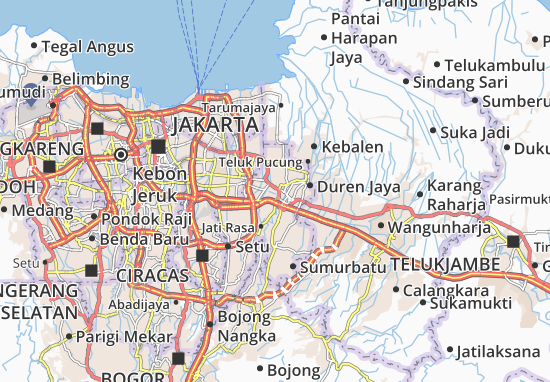Kaart Plattegrond Bekasi Selatan