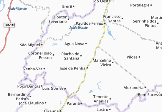 Karte Stadtplan Riacho de Santana