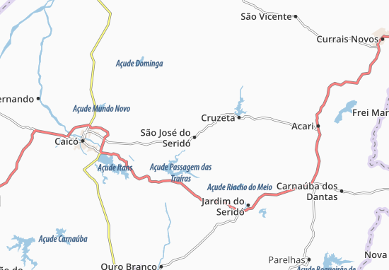 Kaart Plattegrond São José do Seridó