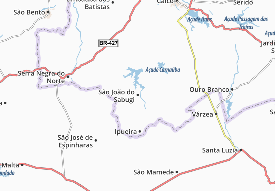 Kaart Plattegrond São João do Sabugi