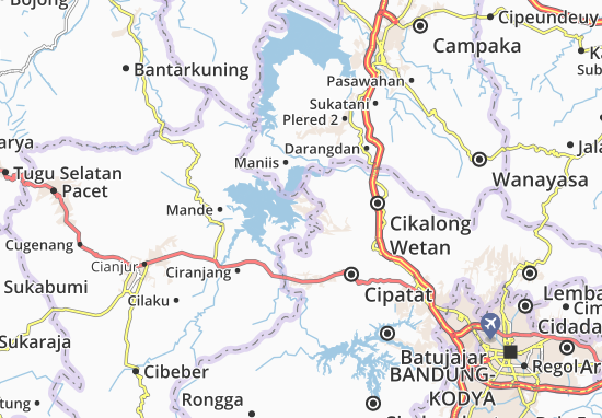 Karte Stadtplan Cipeundeuy Saguling