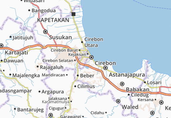 Karte Stadtplan Cirebon-Kodya