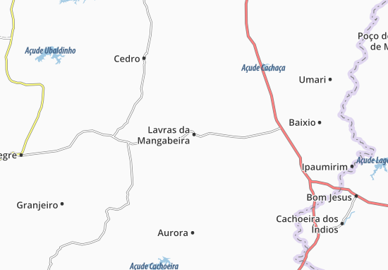 Karte Stadtplan Lavras da Mangabeira