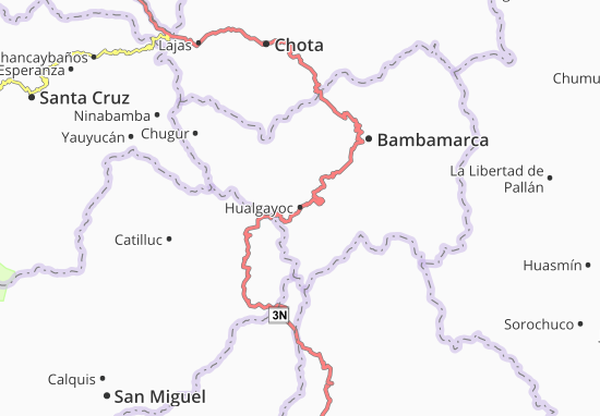 Kaart Plattegrond Hualgayoc