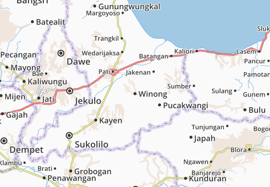 Karte Stadtplan Winong