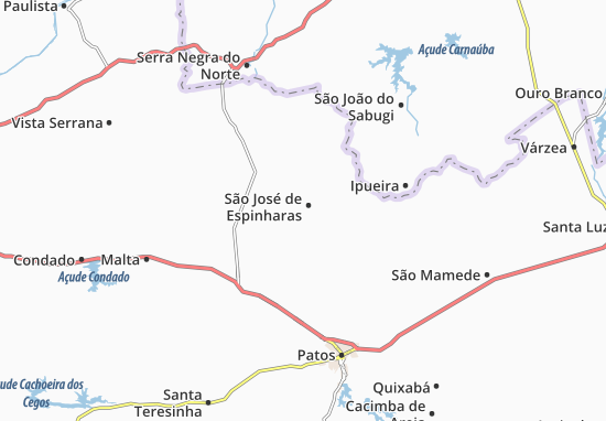 Karte Stadtplan São José de Espinharas