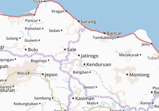 Kaart Plattegrond Jatirogo