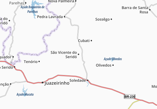 Mapa São Vicente do Seridó